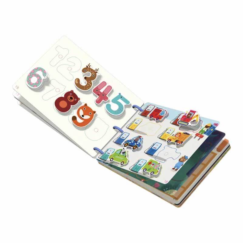 Fidtoy Montessori Quiet Book for Toddlers | Interactive Educational Activity Book for Learning Numbers, Animals, Vegetables & Traffic