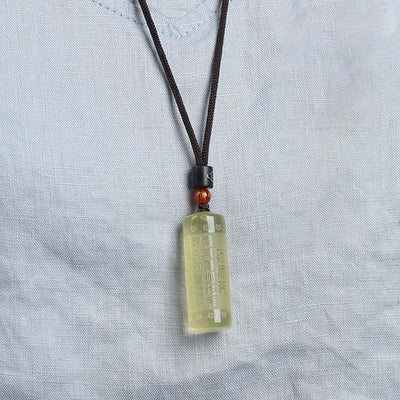 Buddha Stones Heart Sutra Citrine Happiness Strength Necklace Pendant Necklaces & Pendants BS 10