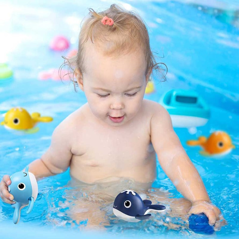 Fidtoy Baby Bath Fishing Toy Set Magnetic Whale Water Game