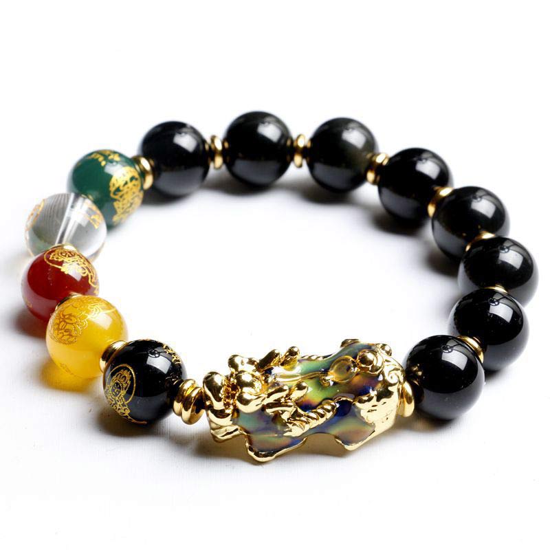 Bracelet Pixiu en obsidienne à changement de couleur Foviel — image 2