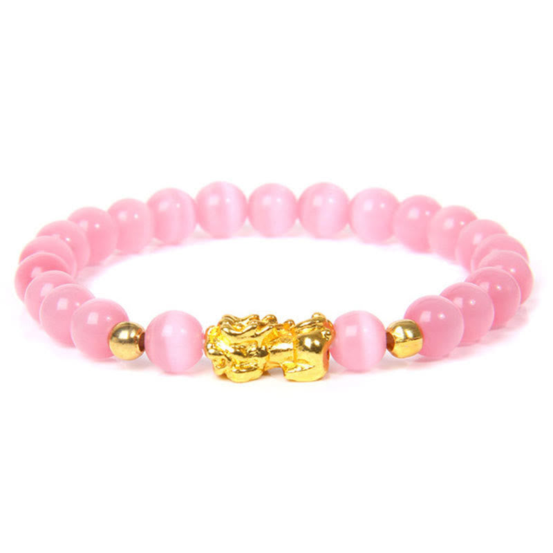 Foviel Pulsera Feng Shui de obsidiana con Pixiu