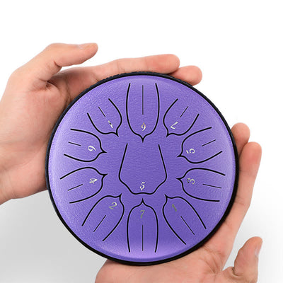 Buddha Stones Steel Tongue Drum Sound Healing Meditation Yoga Lotus Drum Kit 11 Note 6 Inch Tongue Drum BS 4