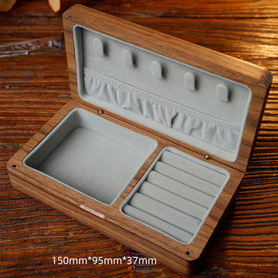 Buddha Stones Vintage Handmade Black Walnut Wood Jewelry Storage Box Wooden Gift Box Jewelry Storage Box BS 23