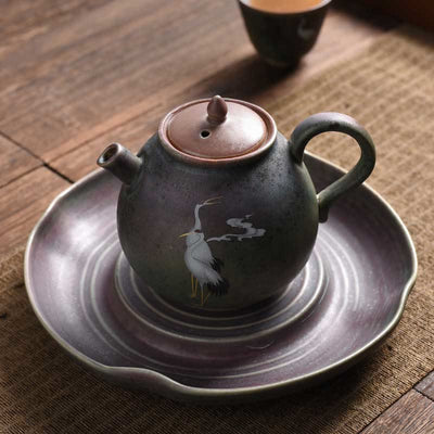 Buddha Stones White Crane Cloud Chinese Gongfu Tea Ceramic Kung Fu Teapot Teapot BS 13