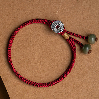Buddha Stones 925 Sterling Silver Handmade Cyan Bodhi Seed Protection Braided Red String Bracelet - image 13