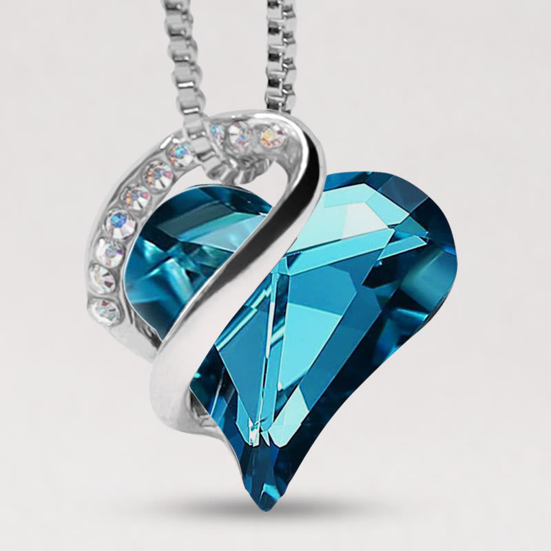 Buddha Stones Love Heart Birthstone Healing Energy Necklace Pendant Necklaces & Pendants BS 12a-December-Turquoise Aquamarine Blue