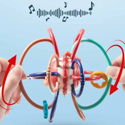 Fidtoy Jouet de dentition pour bébés et tout-petits | Développement sensoriel et motricité fine | Sans BPA, silencieux pour la maison et les voyages