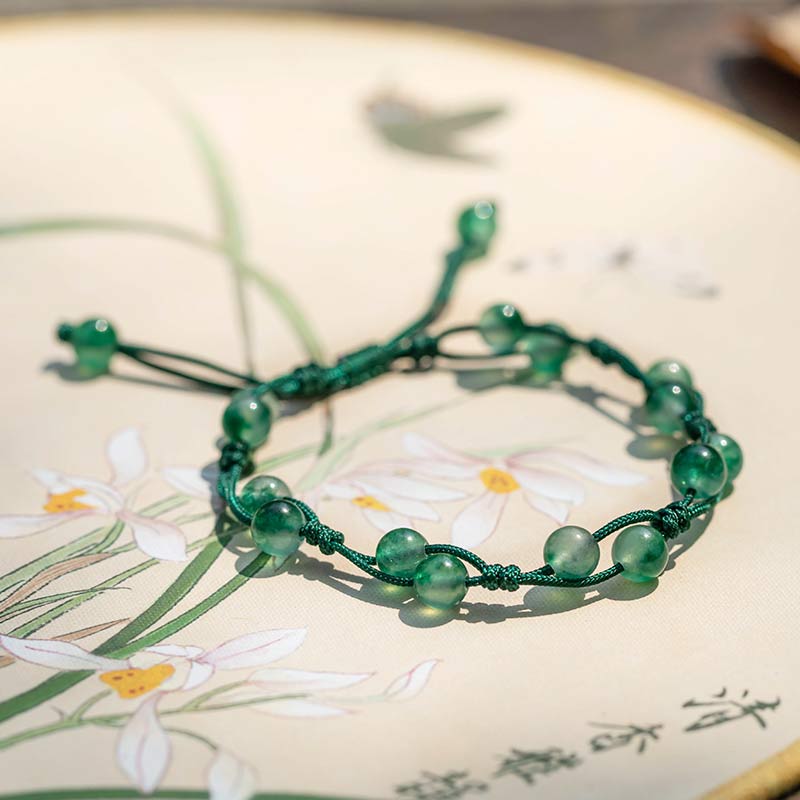 Bracelet calme Foviel en agate rouge, agate mousse et cinabre