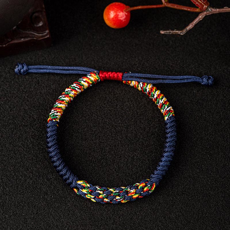 Buddha Stones Tibetan Handmade Colorful King Kong Knot Luck Braid String Bracelet Bracelet BS 9