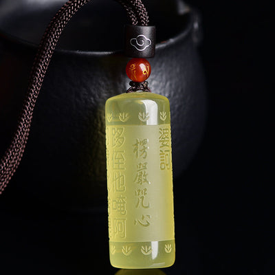 Buddha Stones Heart Sutra Citrine Happiness Strength Necklace Pendant Necklaces & Pendants BS 5