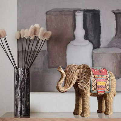 Buddha Stones Elephant Resin Wisdom Wealth Home Decoration Decorations BS 4