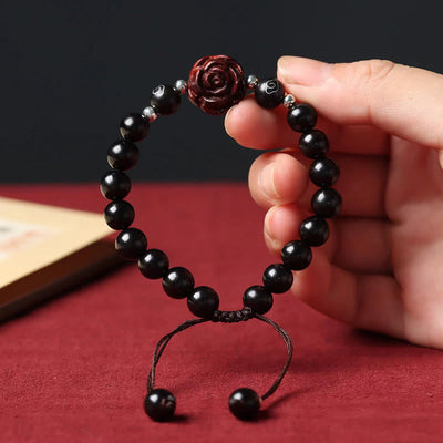 Foviel Kleine Blatt rote Sandelholz-Soße Armband