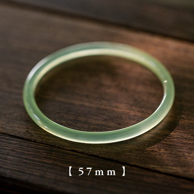 Buddha Stones Natural Green Chalcedony Strength Courage Cuff Bangle Bracelet Bracelet Bangle BS 57mm