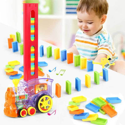 Fidtoy Train Dominos Automatique pour Enfants 3-8 Ans | Blocs Domino Créatifs pour le Jeu à la Maison et l'Apprentissage en Famille
