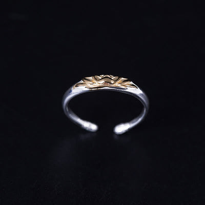 Foviel 925 Sterling Silber Lotus Blume Neuanfang Ring