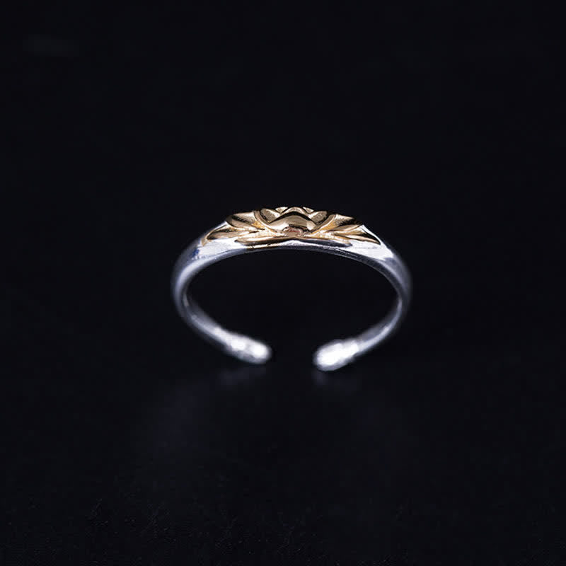 Foviel 925 Sterling Silber Lotus Blume Neuanfang Ring