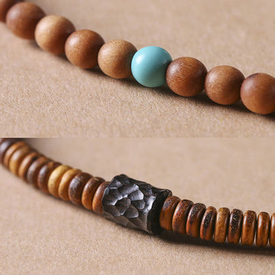 Foviel Sandalwood Turquoise Protection Double Wrap Bracelet