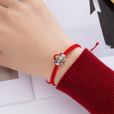Buddha Stones God of Wealth Handmade Thread Luck Strength Braid Bracelet Bracelet BS 4