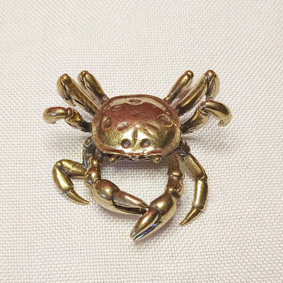 Buddha Stones Mini Small Frog Turtle Koi Fish Snail Crab Copper Wealth Home Decoration Decorations BS Crab
