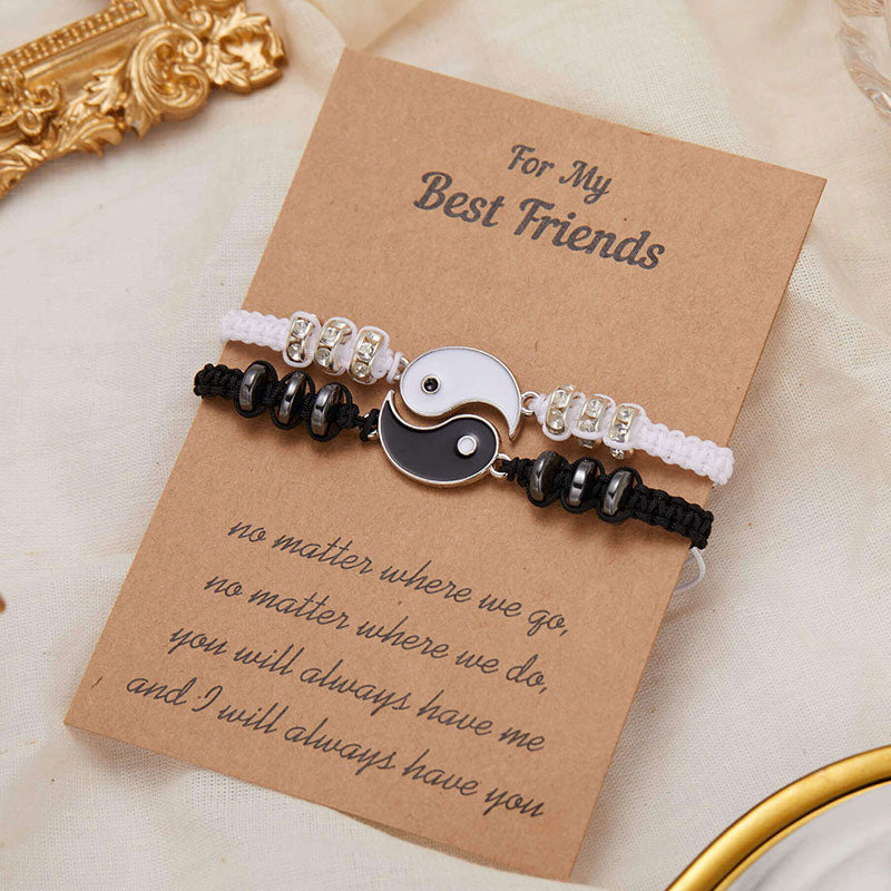 Buddha Stones 2pcs Yin Yang Hematite Couple Bracelet - image 9