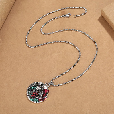 Buddha Stones Tibetan Copper Koi Fish Healing Necklace Necklaces & Pendants BS 3