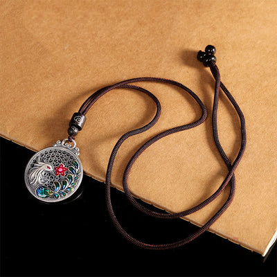 Buddha Stones 990 Sterling Silver Phoenix Luck Protection Necklace Pendant Necklaces & Pendants BS 2
