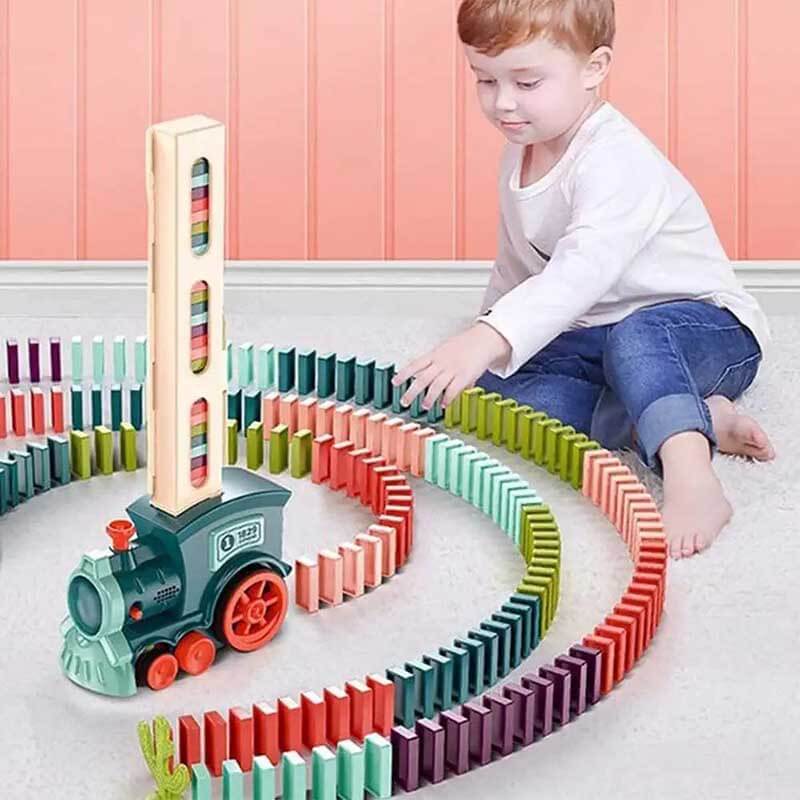 Fidtoy Train Dominos Automatique pour Enfants 3-8 Ans | Blocs Domino Créatifs pour le Jeu à la Maison et l'Apprentissage en Famille