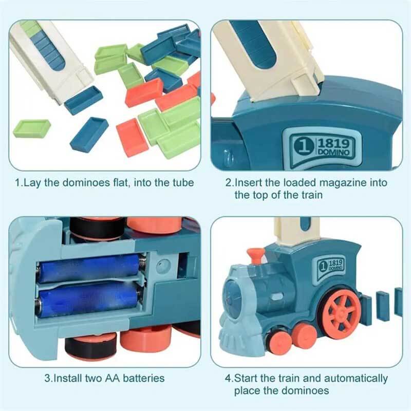 Fidtoy Train Dominos Automatique pour Enfants 3-8 Ans | Blocs Domino Créatifs pour le Jeu à la Maison et l'Apprentissage en Famille