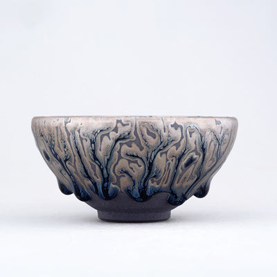 Buddha Stones Handmade Tea Tree Design Chinese Jianzhan Ceramic Teacup Kung Fu Tea Cup Jian Zhan Tea Cup BS 4