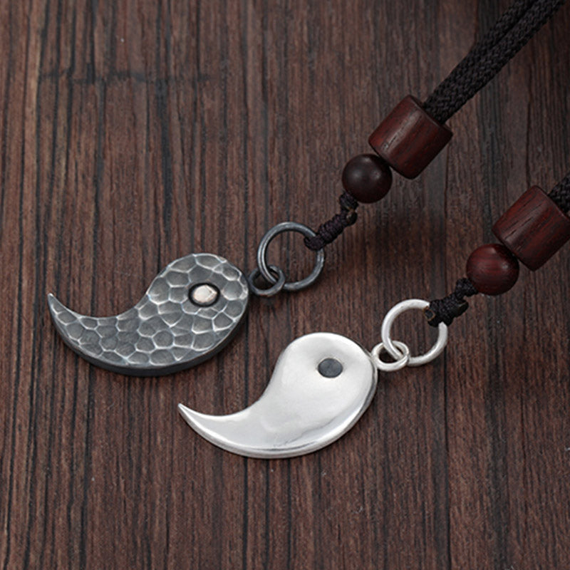 Buddha Stones 990 Sterling Silver Yin Yang Balance Harmony Necklace Pendant (Extra 30% Off | USE CODE: FS30) - image 2