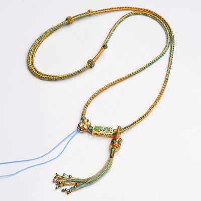 Buddha Stones Colorful String Copper Wealth Necklace Pendant Necklaces & Pendants BS 8