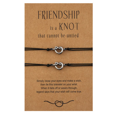 Buddha Stones Friendship Best Friend Gift String Bracelet Bracelet BS Black 2Pcs
