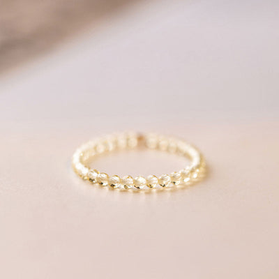 Buddha Stones Natural Citrine Happiness Prosperity Ring Ring BS 10