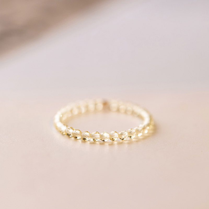 Buddha Stones Natural Citrine Happiness Prosperity Ring Ring BS 10