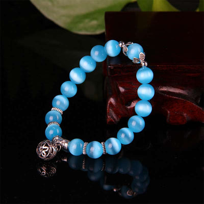 Bracelet porte-bonheur œil de chat tibétain Foviel