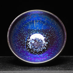 Buddha Stones Chinese Jianzhan Blue Colorful Glaze Ceramic Teacup Tenmoku Kung Fu Tea Cup With Gift Box Jian Zhan Tea Cup BS main