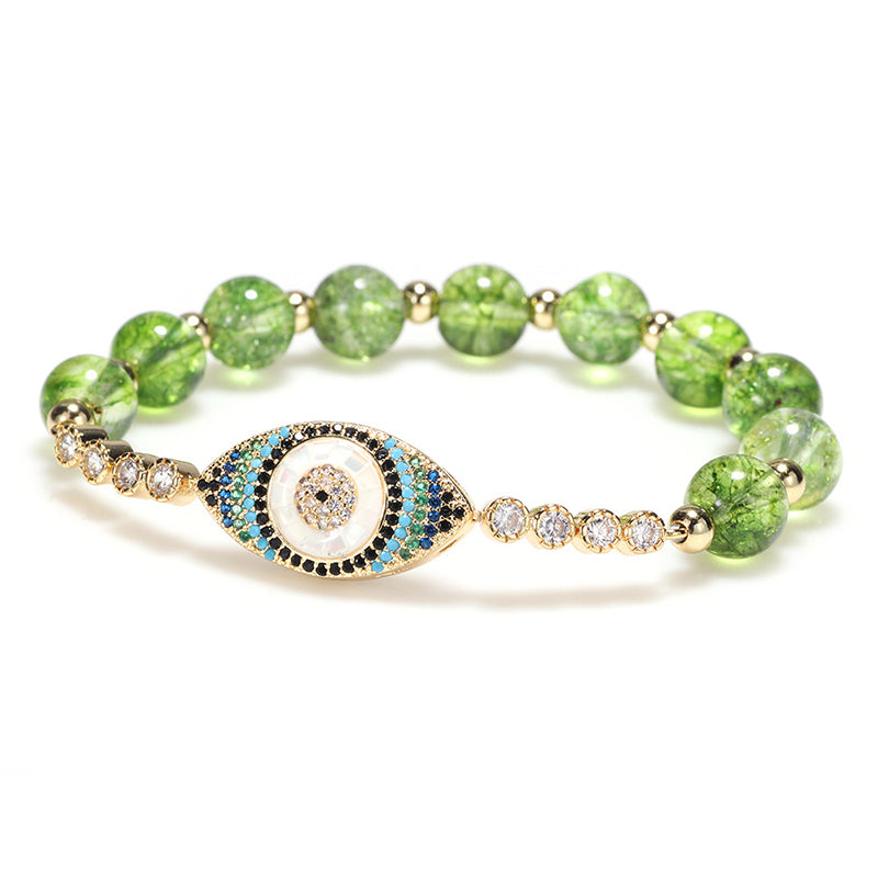 Bracelet Foviel Œil Protecteur en Péridot Naturel pour l'Abondance