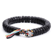Foviel Tibetan Coconut Shell Beads Engraved Om Mani Padme Hum Mantra Happiness Bracelet