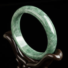 Buddha Stones Natural Jade Luck Wealth Bangle Bracelet Bracelet BS 62mm
