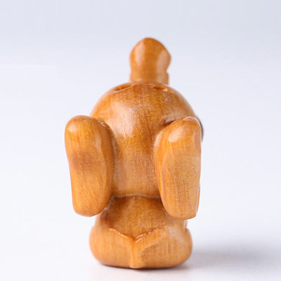 Foviel Sandalwood Small Leaf Red Sandalwood Green Sandalwood Lucky Mini Elephant Carved Protection Decoration
