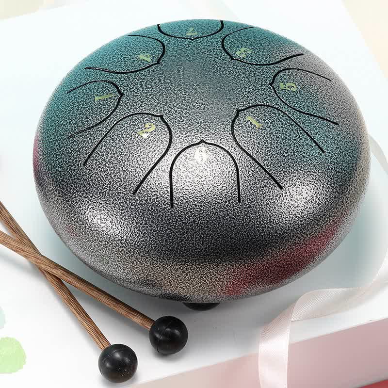 Buddha Stones Steel Tongue Drum Sound Healing Meditation Yoga Drum Kit Drum Kit BS LightGrey