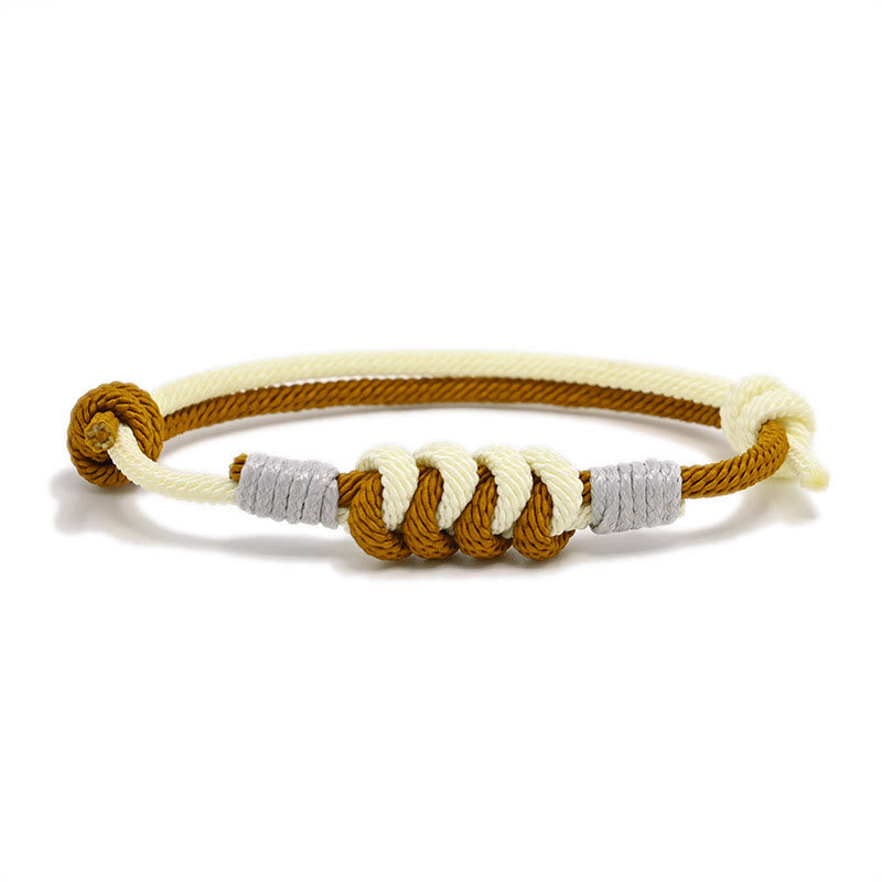 Buddha Stones Simple Design King Kong Knot Strength Braid String Bracelet Bracelet BS Brown(Bracelet Size 15-25cm)