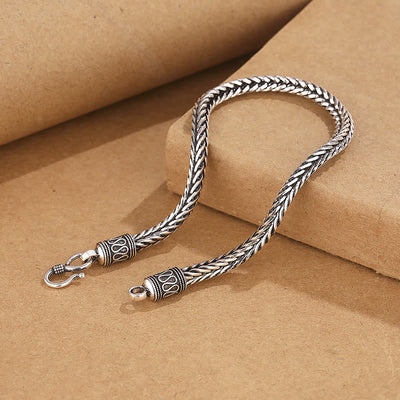 Buddha Stones Vintage Dragon Keel Braided Twisted Design Wealth Buckle Bracelet Bracelet BS 2