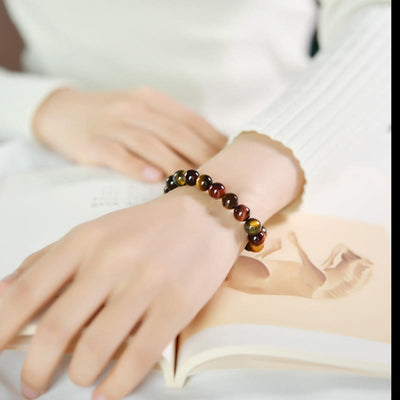 Bracelet de protection positive en œil-de-tigre naturel Foviel
