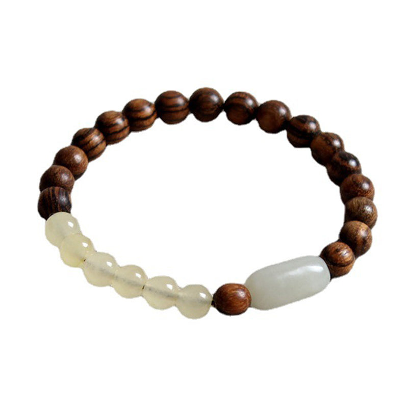 Buddha Stones  Jade Sandalwood Luck Abundance Bracelet Bracelet BS 13