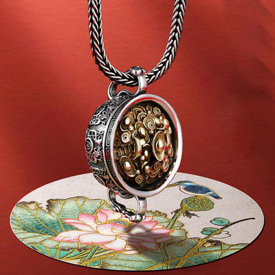 Buddha Stones Treasure Bowl Copper Coin Ingots Wealth Necklace Pendant Necklaces & Pendants BS 2