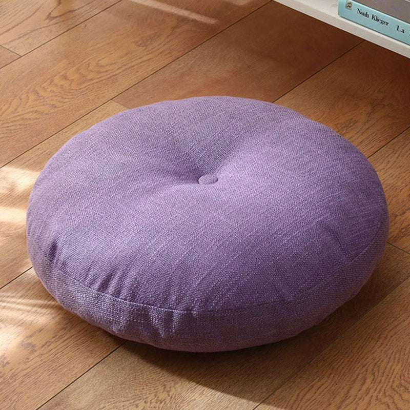 Buddha Stones Lotus Simple Pattern Linen Meditation Seat Cushion Home Living Room Decoration Decorations buddhastoneshop Detachable 40cm*10cm Orchid