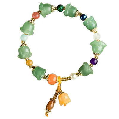 Buddha Stones Green Aventurine Magnolia Flower Luck Bracelet Bracelet BS 9