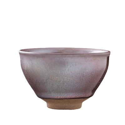 Buddha Stones Chinese Pink Gold Jianzhan Porcelain Teacup Kung Fu Tea Cup Jian Zhan Tea Cup BS 6