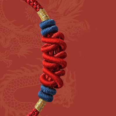 Buddha Stones 925 Sterling Silver Koi Fish Charm Wealth Success Braided Bracelet Bracelet BS 4